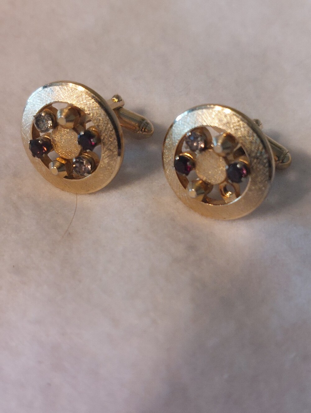 Vintage Signed Anson Karatclad Family Tree Birthstone Cufflinks (As-Is)